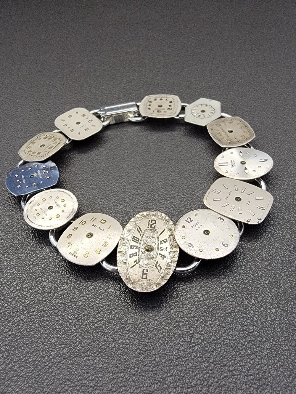 OOAK Vintage Watch Dial Bracelet | Upcycled Mixed Watch Faces | Steampunk Indust
